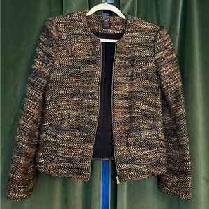 L'AGENCE for Barney’s Black and Brown Tweed Blazer 4